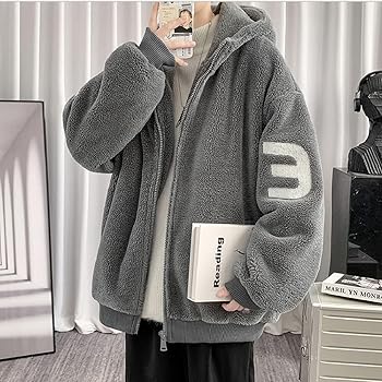 Amazon | メンズ ボアブルゾン ボアジャケット フリース